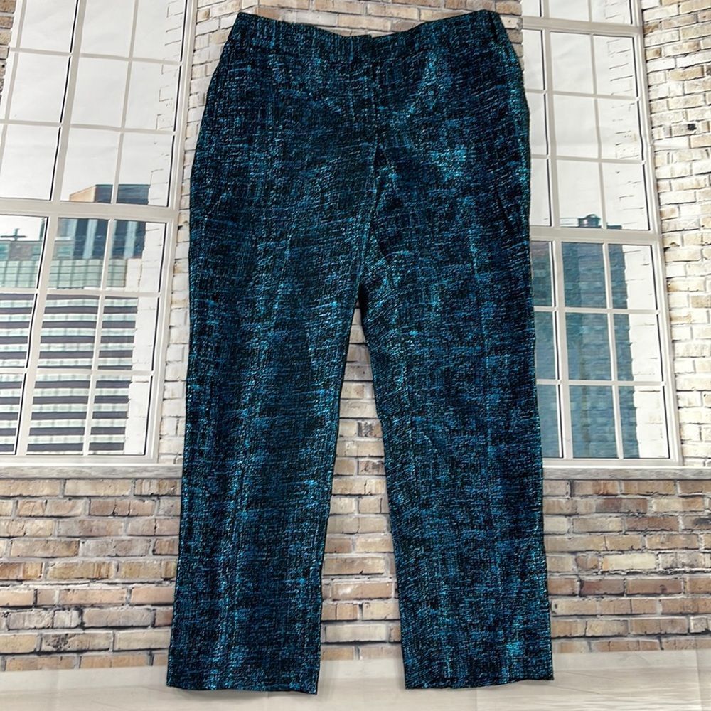 NWT Women’s Express Blue & Black Editor Crop 2 Pocket Classy Pants (4R) GF03